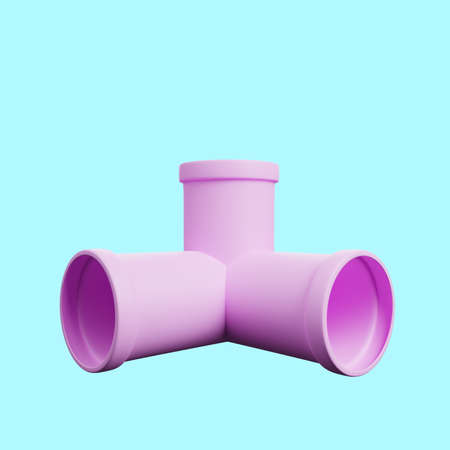 3d illustration of simple object pipe connectionの写真素材