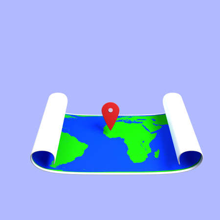 3d illustration of location map icon concept maps with pointer