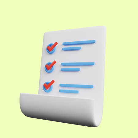 3d illustration of checklist concept on paper