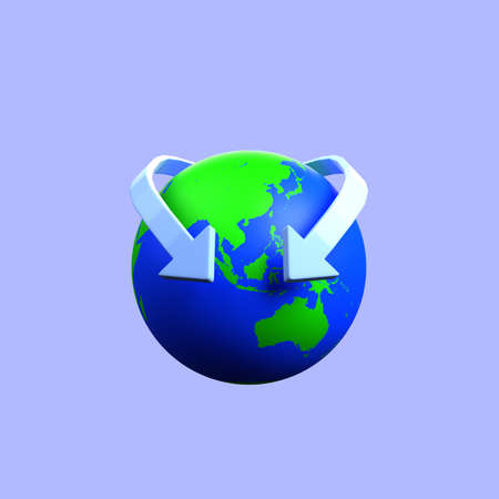 3d illustration of location map icon concept earth