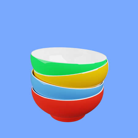 3d illustration of ceramics bowlの写真素材