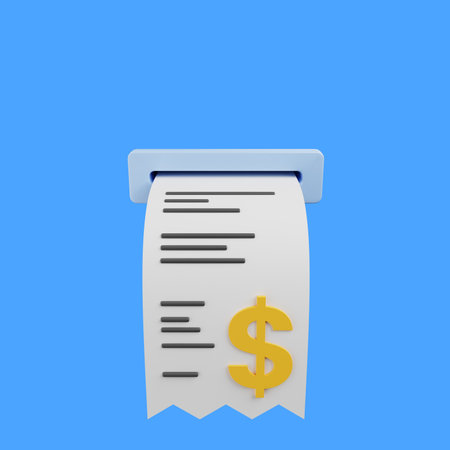 3d illustration of simple object invoiceの写真素材