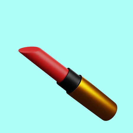 3d illustration simple icon beauty object lipstickの写真素材