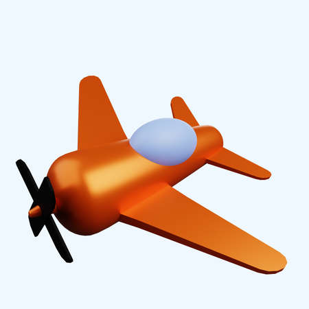 3d illustration simple icon transportation planeの写真素材