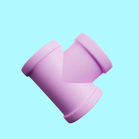 3d illustration of simple object pipe connectionの写真素材