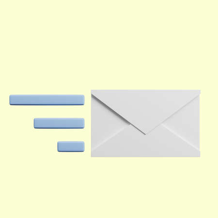 3d illustration of envelope icon with send