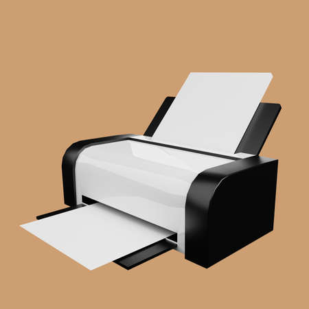 3d illustration of simple icon printerの写真素材