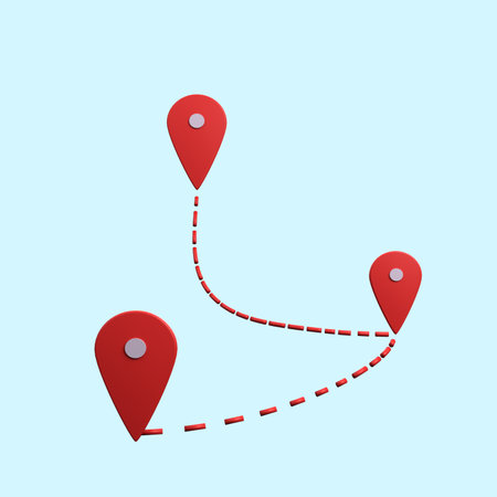 3d illustration of location map icon concept pinの写真素材