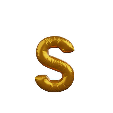 3d illustration of golden balloon concept alphabet sの写真素材
