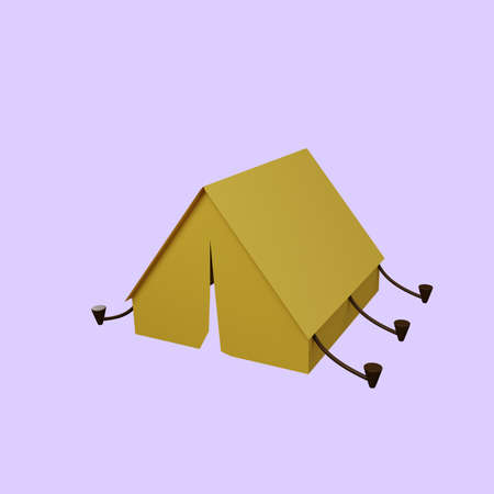3d illustration of simple object tentの写真素材