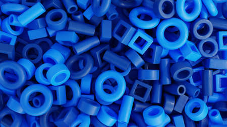 3d illustration pile stack of object primitive render backgroundの写真素材