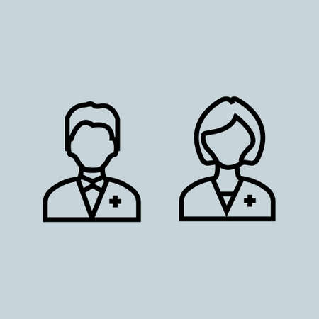 Set of doctor cartoon characters Medical staffのイラスト素材