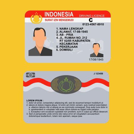 indonesian driving licence that certifies that an individual has met the necessary qualifications to operate a motor vehicle on public roadのイラスト素材