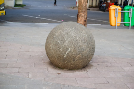a stone sculpture in the outside.の写真素材