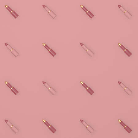 Background from lipsticks on a trendy delicate texture. For flyers, leaflets, postcards. 3D illustration.の写真素材