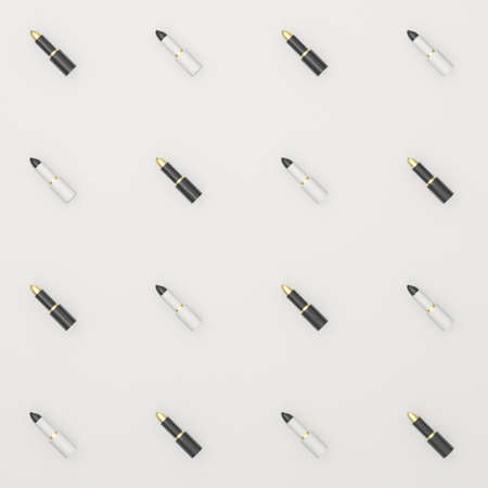 Background from lipsticks on a trendy delicate texture. For flyers, leaflets, postcards. 3D illustration.の写真素材