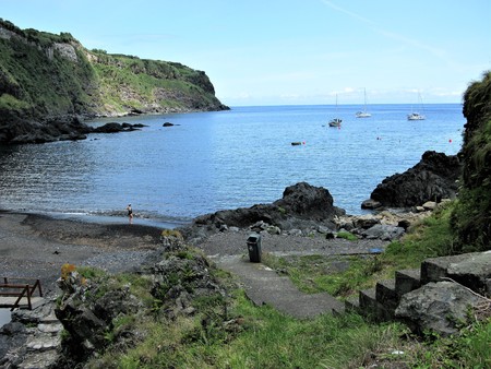 Volcanic beach on Flores island, The Azoresの写真素材
