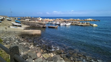 Malfa harbor, Salina island, Aeolian Islands, Sicilyのeditorial素材