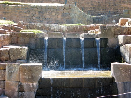 Inca water feature at Tipon near Cusco, Peruの写真素材