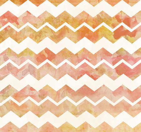 Orange Watercolor Chevron Background