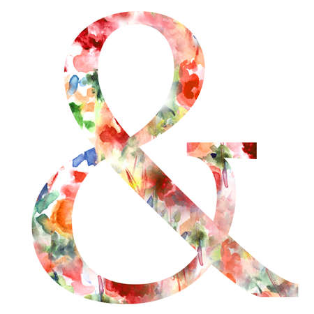 Ampersand With Floral Patterned Background  Girly Ampersandの写真素材