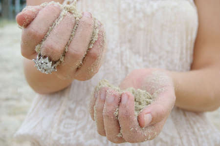 Playing with Sandの写真素材