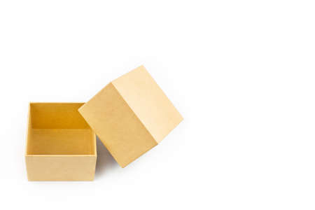 Open empty box isolated on white background