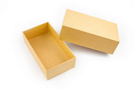 Open empty box isolated on white background