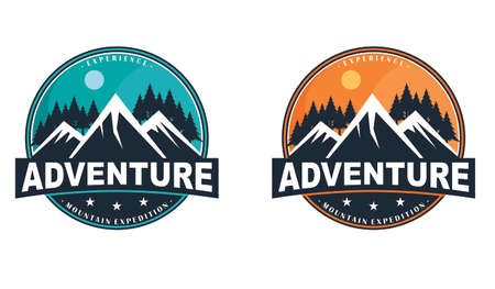 Adventure Mountain Sunset Logo Designのイラスト素材
