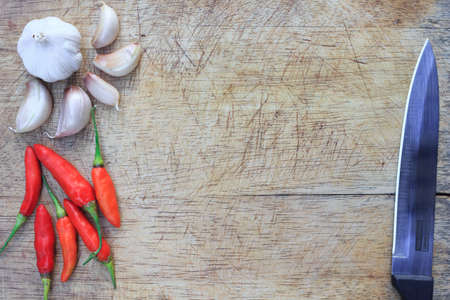 cooking on a cutting boardの写真素材