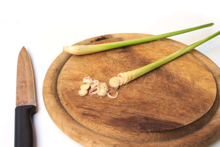 lemon grass on white backgroundの写真素材