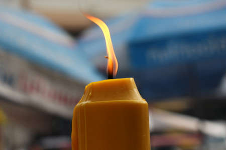 candle in worshipの写真素材