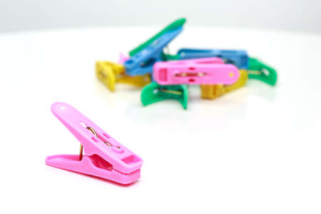 clothespin on white background