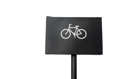 bike Sign black on white backgroundの写真素材