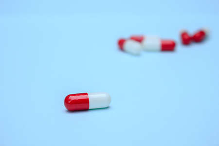 capsule on blue background
