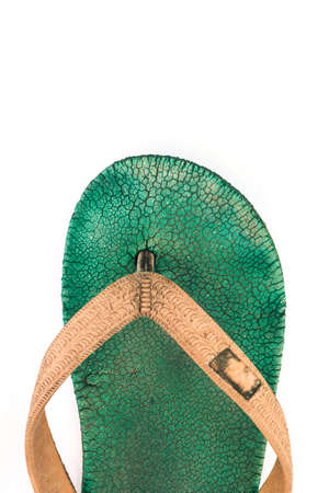 slipper old on white backgroundの写真素材