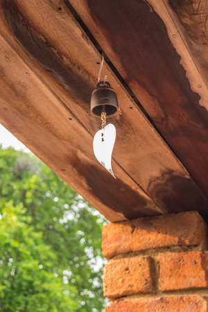 bell ancient in arch door soft focusの写真素材