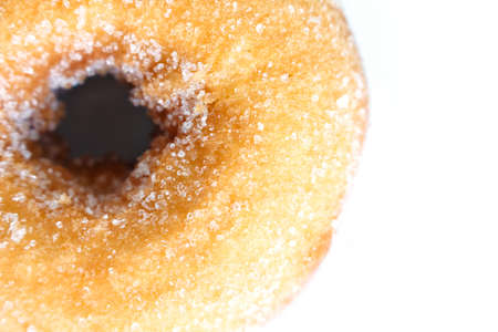 donut sugar on white backgroundの写真素材