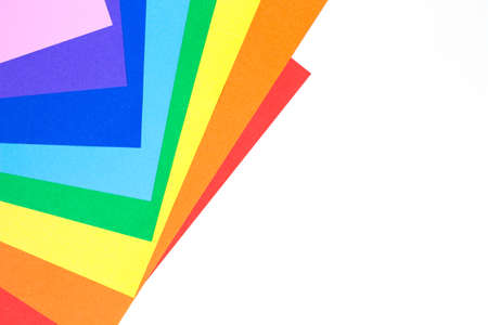 paper color multicolor on white backgroundの写真素材