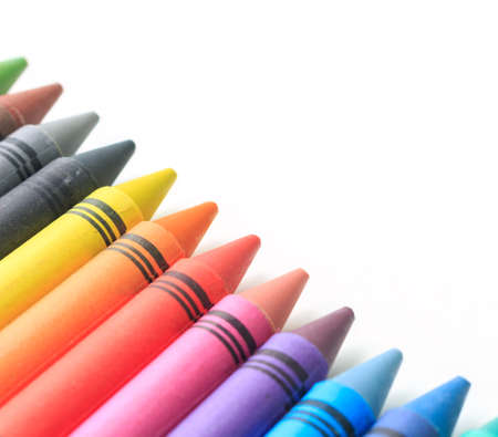 crayon drawing border multicolored backgroundの写真素材