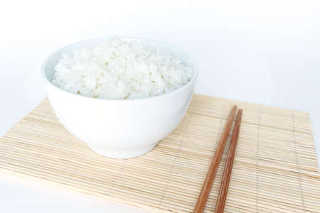 cooked white basmati rice  bowl natural foodの写真素材