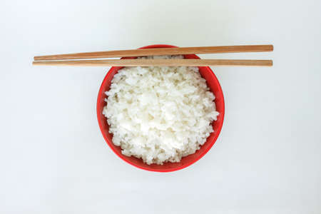 cooked white basmati rice  bowl natural foodの写真素材