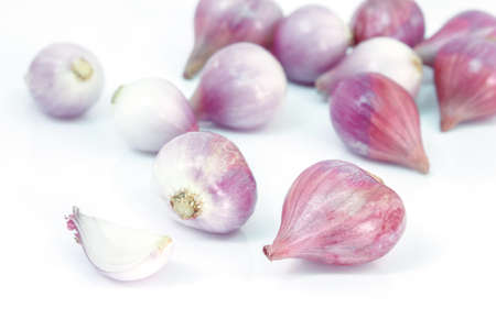 red onion on white background