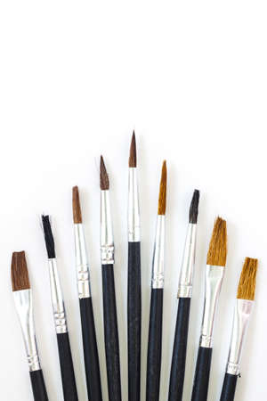 paint brush set tool art  on white backgroundの写真素材