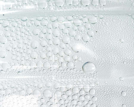 water droplets bubble on white backgroundの写真素材