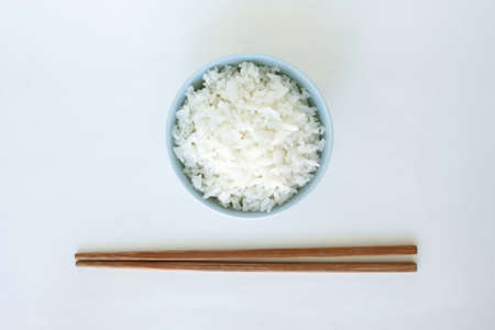 cooked white basmati rice  bowl natural foodの写真素材