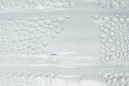 water droplets bubble on white backgroundの写真素材