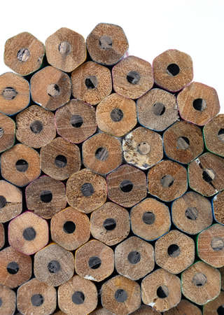 pencil drawing piled on white backgroundの写真素材