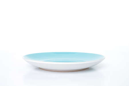 blue plate empty on white background