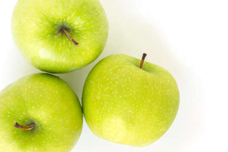green apple on white background